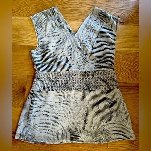 V neck blouse with bras strap holders, side zipper